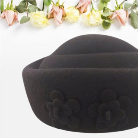 Palarie dama tip toca din fetru lux MARCHIZA LUX (MARO mahon) - marime unica, reglabila [6]