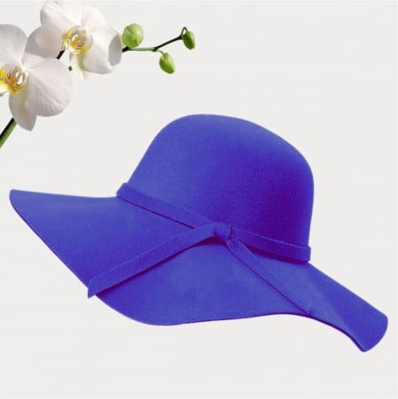 Palarie de dama cu boruri mari MISS ROMA (ALBASTRU) - marime unica, reglabila [3]