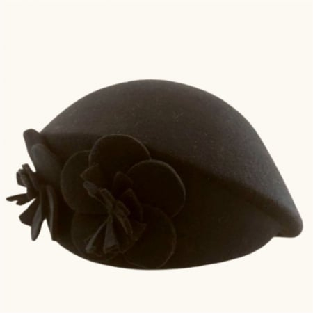 Palarie eleganta tip toca din fetru lux REGINA LUX (MARO mahon) - marime unica, reglabila [4]