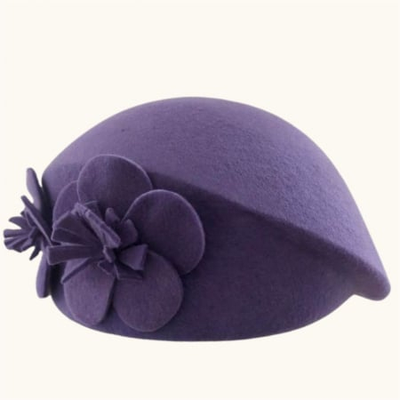 Palarie eleganta tip toca din fetru lux REGINA LUX (MOV) - marime unica, reglabila [4]