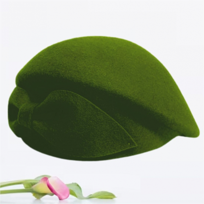 Palarie toca din fetru lux cu funda eleganta PRINCESS LUX (VERDE aprins) - marime unica, reglabila [4]