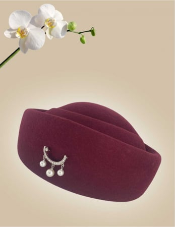 Palarie dama toca ROYAL LUX -palarie grena, reglabila [4]