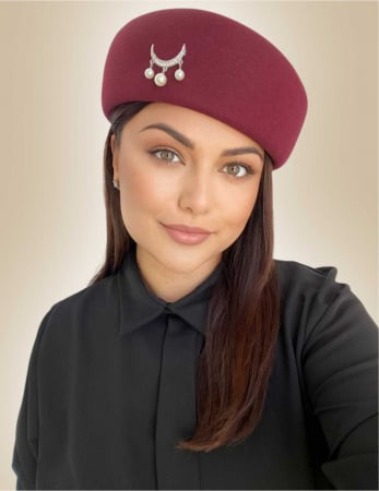 Palarie dama toca ROYAL LUX -palarie grena, reglabila [1]