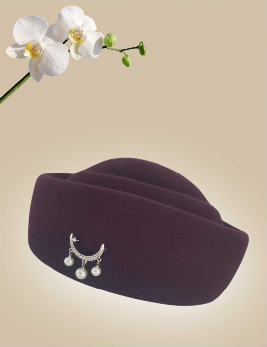 Palarie dama toca ROYAL LUX -palarie grena, reglabila [4]