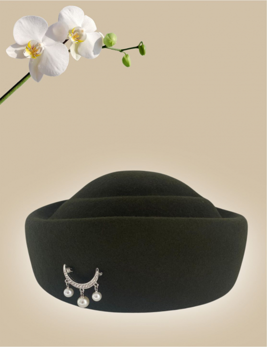 Palarie dama toca ROYAL LUX -palarie kaki, reglabila [3]