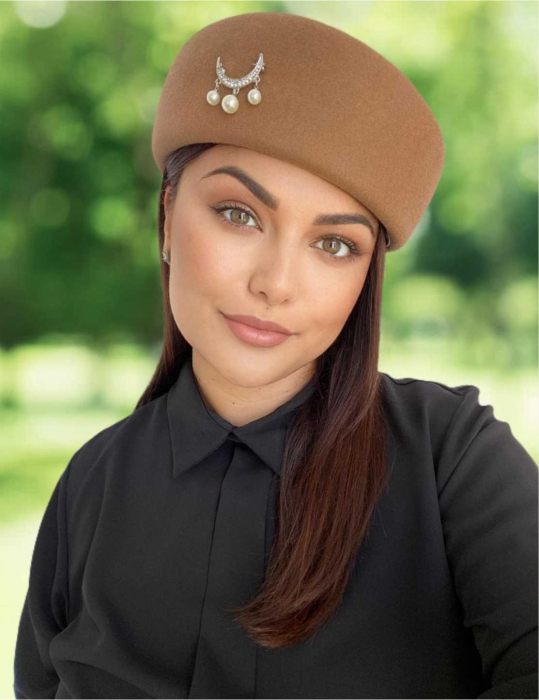 Palarie dama toca ROYAL LUX -palarie maro, reglabila [5]