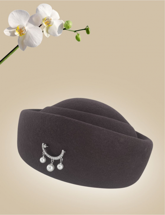 Palarie dama toca ROYAL LUX -palarie maro, reglabila [4]