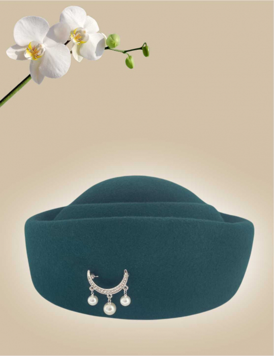 Palarie dama toca ROYAL LUX -palarie verde, reglabila [4]