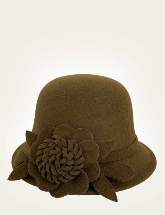 Palarie dama fetru Rose-palarie kaki, palarie reglabila [5]