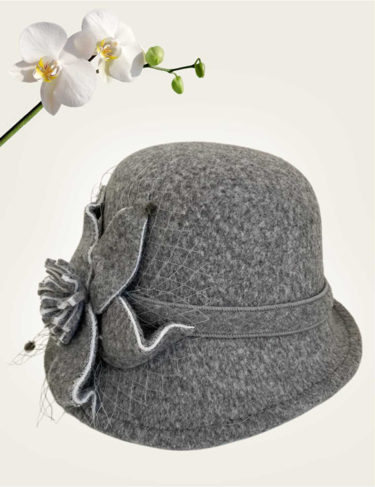 Palarii dama fetru Anita-palarii gri, reglabila [4]