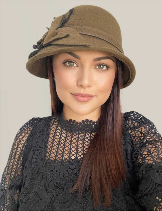 Palarie dama boruri mici Anita palarie kaki, reglabila [1]