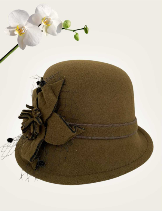 Palarie dama boruri mici Anita palarie kaki, reglabila [3]