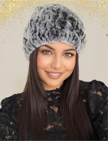 CACIULI BLANA - Caciula eleganta din blana DONA (GRI) - marime universala