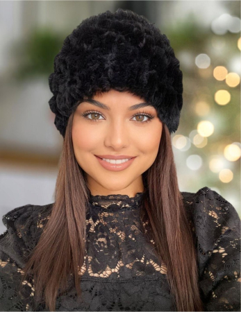 Caciula eleganta din blana ELISE (NEGRU) - marime universala [1]