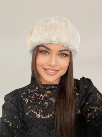 Caciula eleganta din blana JULIETTE (CREM) - marime universala, reglabila [1]