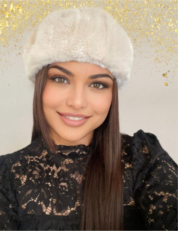 CACIULI BLANA - Caciula eleganta din blana JULIETTE (CREM) - marime universala, reglabila