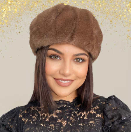 Caciula eleganta din blana JULIETTE (MARO) - marime universala, reglabila [2]