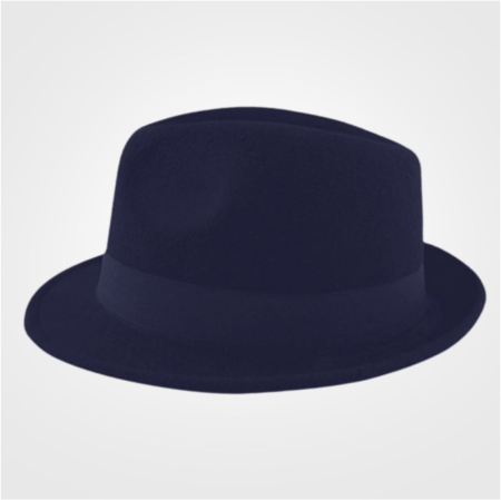 Palarie barbati cu boruri clasice din fetru lux Mister Fedora Lux (BLEUMARIN) - marimi de la 53 la 60 [3]