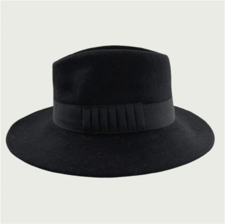Palarie barbati din fetru lux cu boruri italiene ITALIAN STYLE (NEGRU) [2]