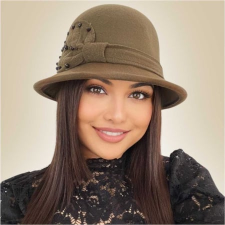 Palarie dama cu boruri delicate MISS COCHETTE (KAKI) - marime unica, reglabila [1]