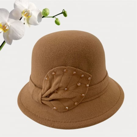 Palarie dama cu boruri delicate MISS COCHETTE (MARO cappuccino) - marime unica, reglabila [2]