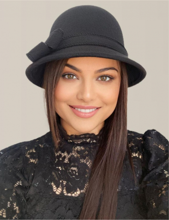 Palarie dama cu boruri delicate si funda MISS ALISS (7  culori) - marime unica, reglabila [2]