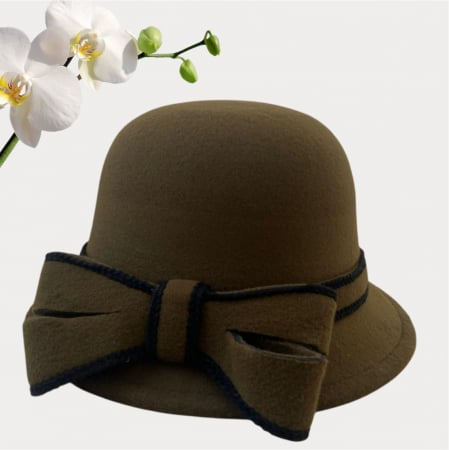 Palarie dama cu boruri delicate si funda MISS ALISS (KAKI) - marime unica, reglabila [2]