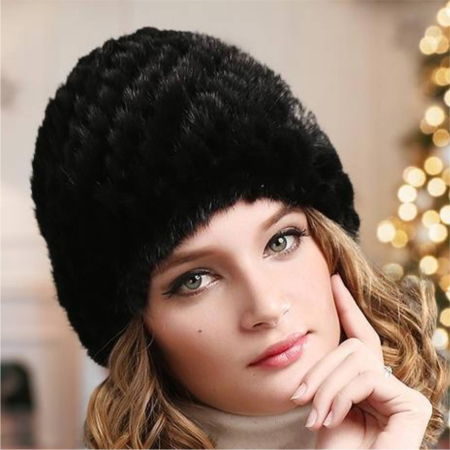 Caciula din blana de NURCA - Princess Lux (NEAGRA) - marime universala [1]