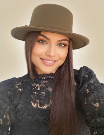 PALARII KAKI - Palarie dama cu boruri rotunde MISS CASTILLIA (KAKI) - marime unica, reglabila