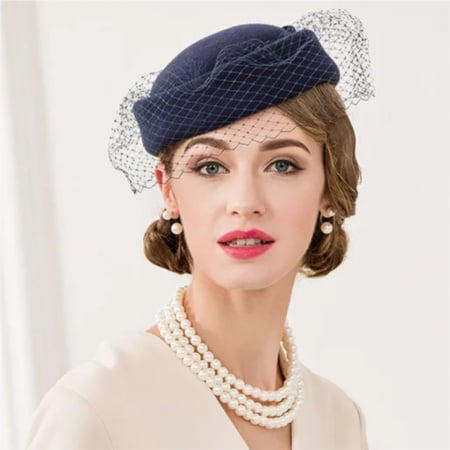 Palarie dama toca MISS PARIS -palarie bleumarin, reglabila [3]