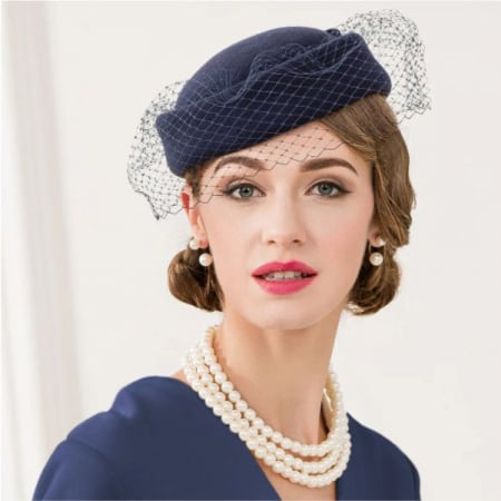 Palarie dama toca MISS PARIS -palarie bleumarin, reglabila [2]