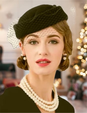 NOUTATI - Palarie dama toca MISS PARIS -palarie maro, reglabila