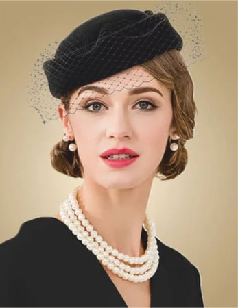 Palarie dama toca MISS PARIS -palarie neagra, reglabila [1]