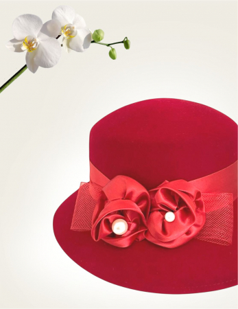 Palarie dama VENETIA LADY LUX -palarie rosie, reglabila [3]