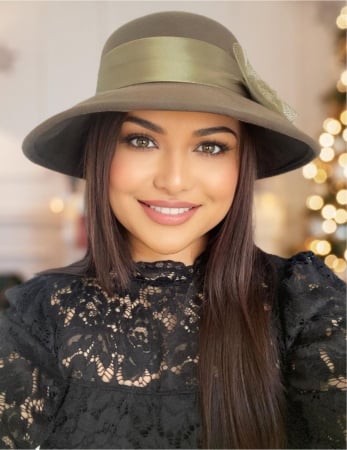 PALARII dama VENETIA LUX - Palarie dama din fetru lux VENETIA LUX (KAKI) - marime unica, reglabila