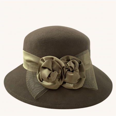 Palarie dama din fetru lux VENETIA LUX (KAKI) - marime unica, reglabila [4]