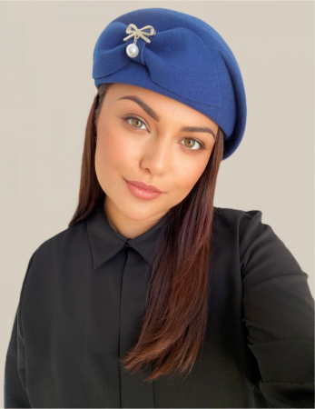 Palarie dama toca PRINCESS LADY -palarie albastra, reglabila [2]