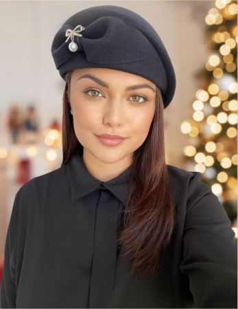 NOUTATI - Palarie dama toca PRINCESS LADY -palarie bleumarin, reglabila