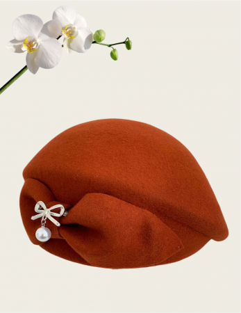 Palarie dama toca PRINCESS LADY -palarie caramiziu, reglabila [3]