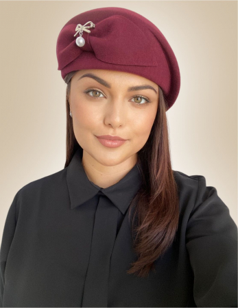 Palarie dama toca PRINCESS LADY -palarie grena, reglabila [1]