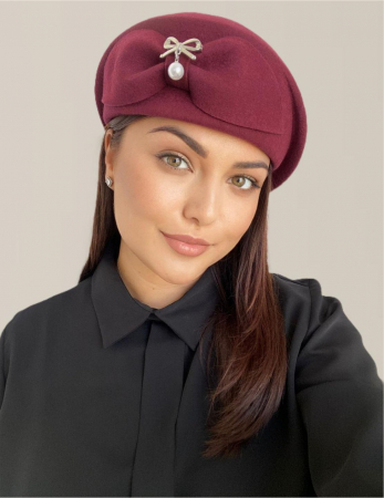 Palarie dama toca PRINCESS LADY -palarie grena, reglabila [2]