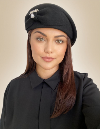 Palarie dama toca PRINCESS LADY -palarie neagra, reglabila [1]