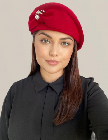 Palarie dama toca PRINCESS LADY -palarie rosie, reglabila [2]