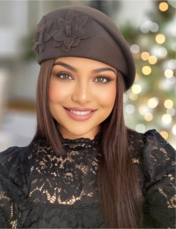 Palarii dama toca DUCESA LUX - Palarie dama tip toca din fetru lux DUCESA LUX (MARO mahon) - marime unica, reglabila