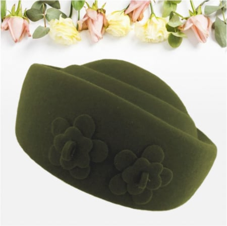 Palarie dama tip toca din fetru lux MARCHIZA LUX (KAKI) - marime unica, reglabila [4]