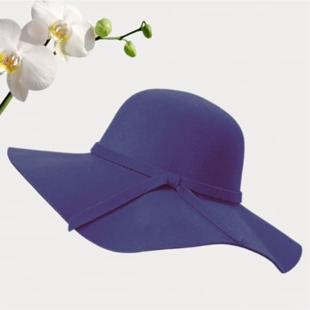 Palarie de dama cu boruri mari MISS ROMA (BLEUMARIN) - marime unica, reglabila [3]