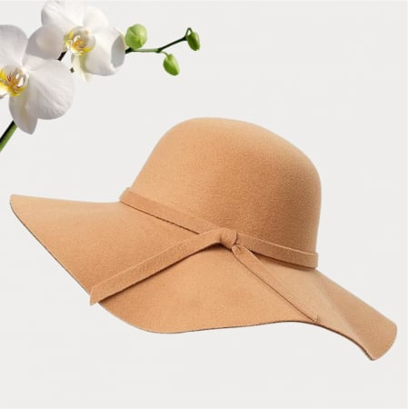 Palarie de dama cu boruri mari MISS ROMA (MARO cappuccino) - marime unica, reglabila [2]