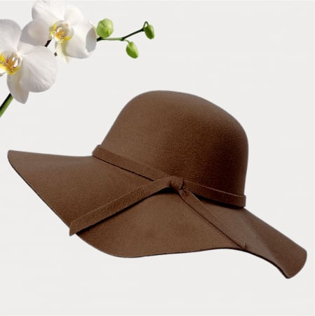 Palarie de dama cu boruri mari MISS ROMA (MARO mahon) - marime unica, reglabila [2]