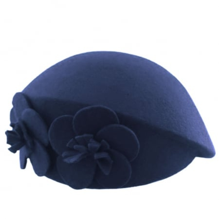 Palarie eleganta tip toca din fetru lux REGINA LUX (ALBASTRU) - marime unica, reglabila [3]