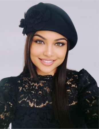 Palarie eleganta tip toca  din fetru lux REGINA LUX (BLEUMARIN) - marime unica, reglabila [1]